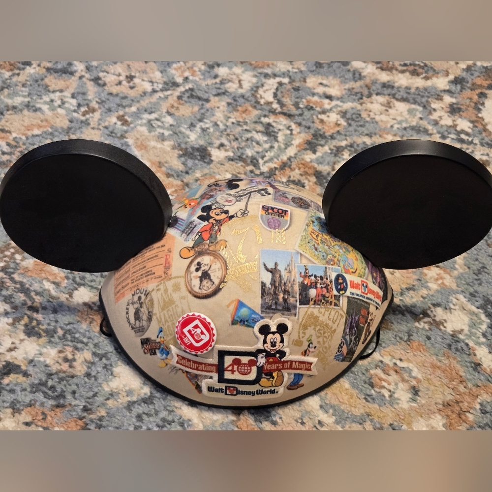 Walt Disney World 40th Anniversary Mickey Mouse Ears with Colorful Graphics
